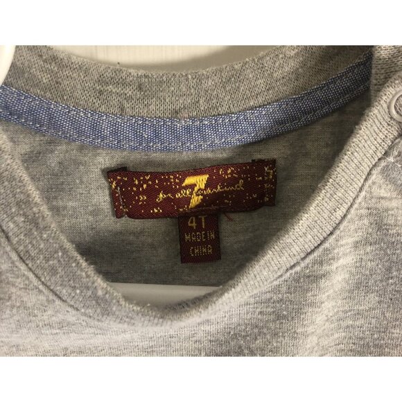 7 For All ManKind Size 4 Grey Pocket Tee - Picture 4 of 5